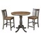 International Concepts Round 36 in Rd Ped Gathering Ht Table, 2 San Remo Stools, Hickory/Coal, 36 in W, 36 in L, 35.1 in H K45-36RT-6B-S102-2 - alternate 1